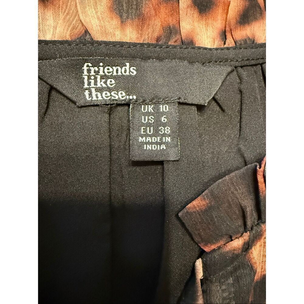 Friends like these Womens size 6 animal print chiffon Ruffle Top - Picture 5 of 8